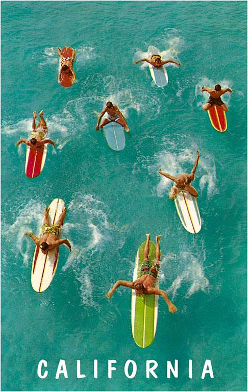 CALIFORNIA SURFERS PADDLING MAGNET