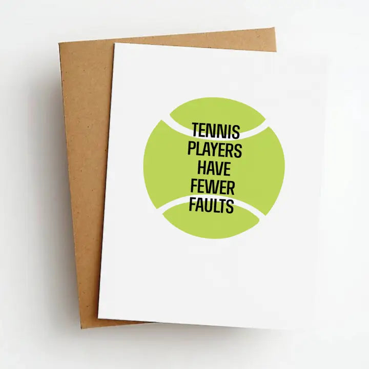 TENNIS FAULTS GREETING CARD