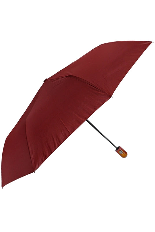 BURGUNDY MONOCHROME AUTO OPEN FOLD COMPACT UMBRELLA