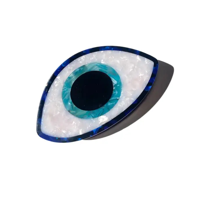 HAND PAINTED EVIL EYE CLAW HAIR CLIP