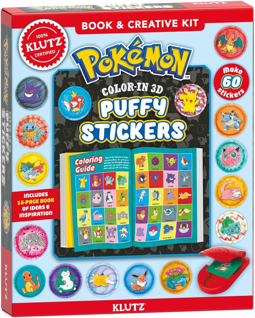 POKEMON COLOR IN 3D PUFFY STICKERS