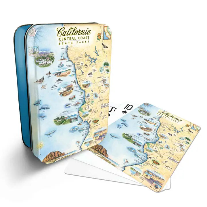 CALIFORNIA CENTRAL STATE PARKS MAP PLAYING CARDS