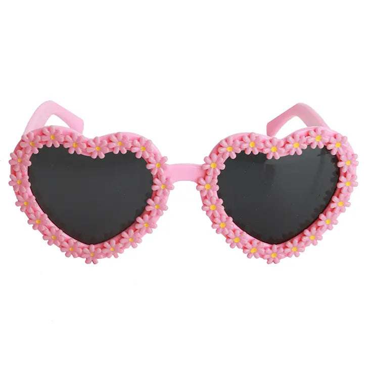 PINK DAISY HEART SUNGLASSES