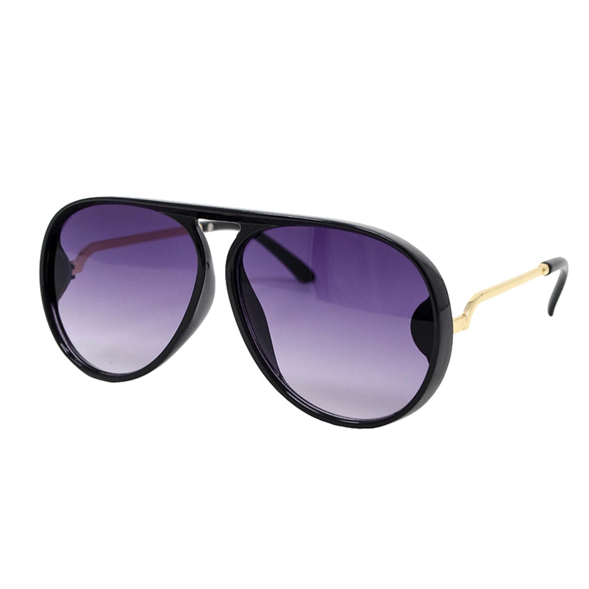 KIDS BLACK AVIATOR TEARDROP SUNGLASSES