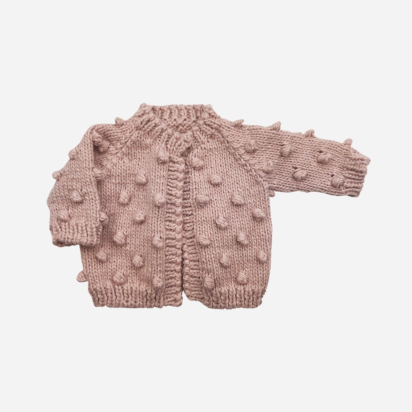 BABY GIRL POPCORN BLUSH CARDIGAN