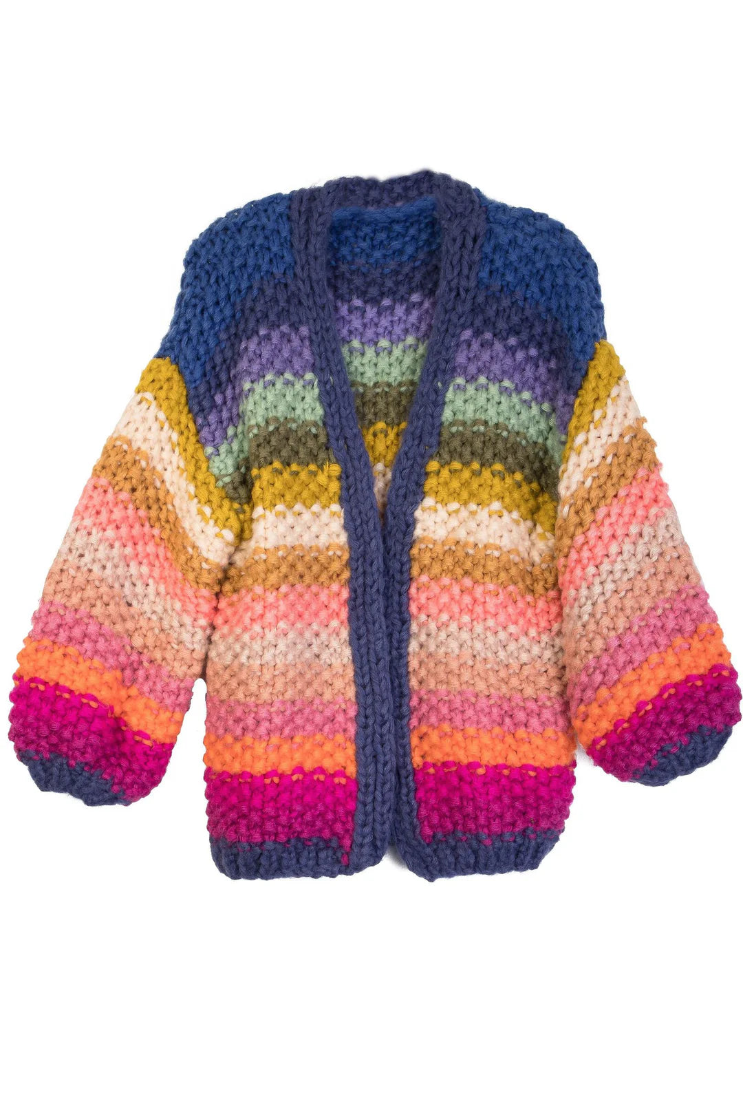 WOMENS MULTI RAINBOW KNITTED CARDIGAN