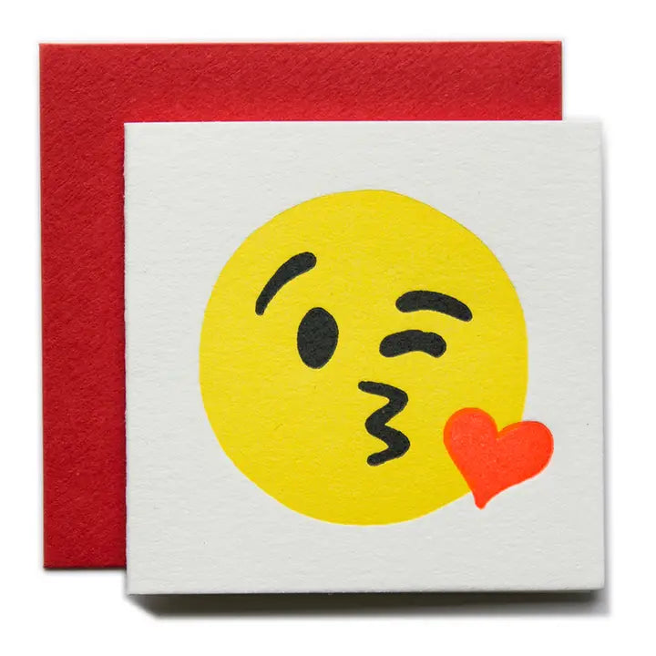 KISSY FACE EMOJI TINY CARD