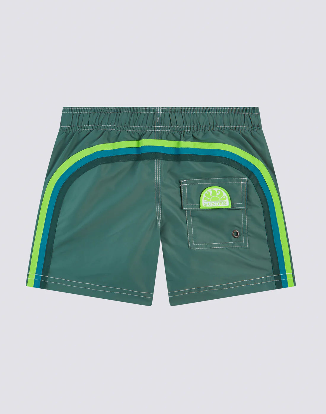 BOYS CAMO GREEN STRETCH SHORT WAIST SWIMSUIT