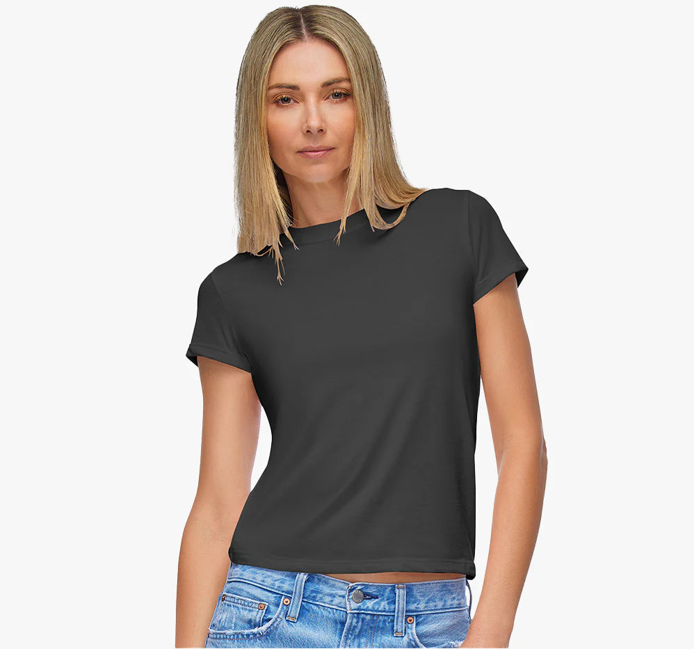 WOMENS TINA FITTED TEE - BLACK