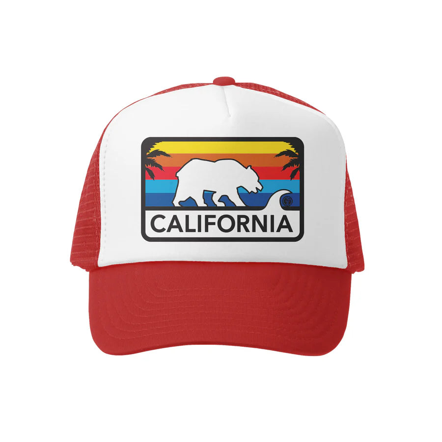 CALIFORNIA LICENSE RED TRUCKER HAT