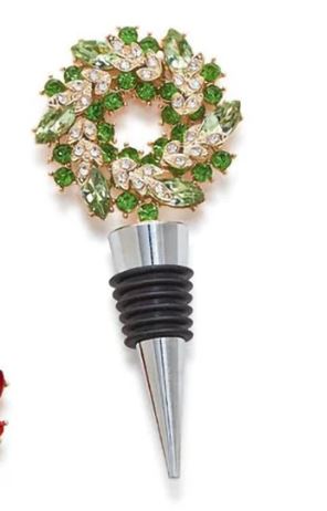 GREEN JEWELED BOTTLE STOPPER