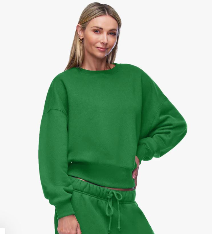 WOMENS ALE BOYFRIEND CREW - KELLY GREEN