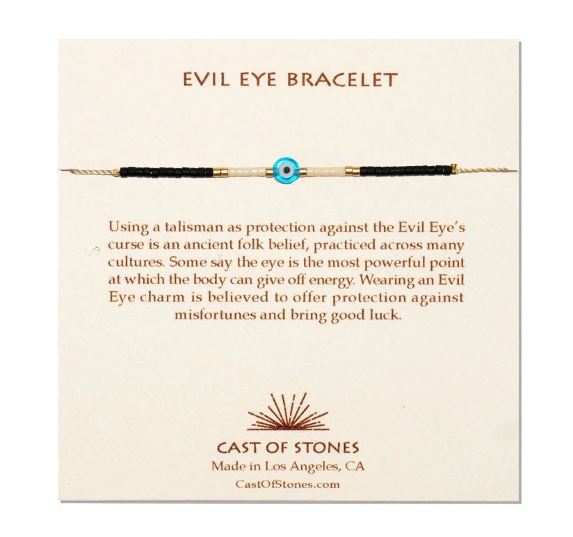 EVIL EYE BRACELET- TURQUOISE/WHITE