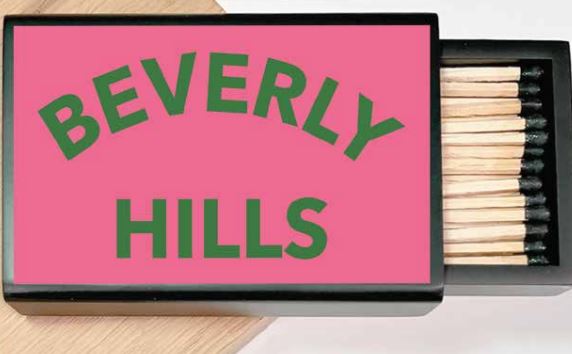 PINK BEVERLY HILLS LARGE BOX OF MATCHES