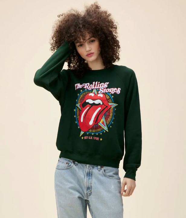 ROLLING STONES 1981 US TOUR SWEATSHIRT - VINTAGE GREEN