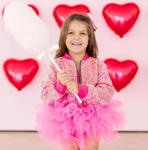 GIRLS HOT PINK SEQUIN JACKET