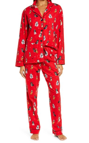 CAT PRINT RED PJ SET – Kitson LA