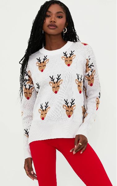 WOMENS CHERRY DEER SWEATER