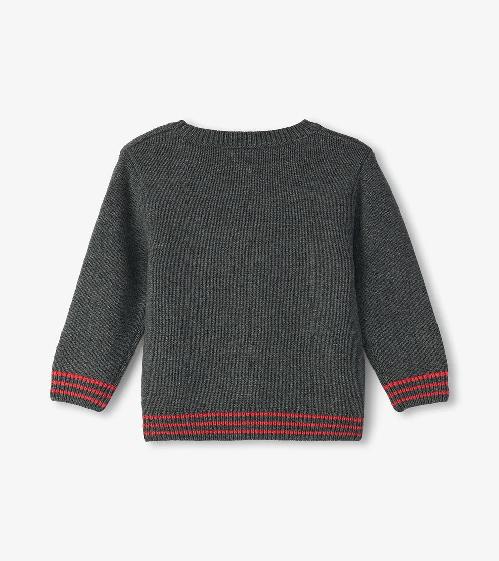 BOYS GUITAR CREW NECK KNIT SWEATER