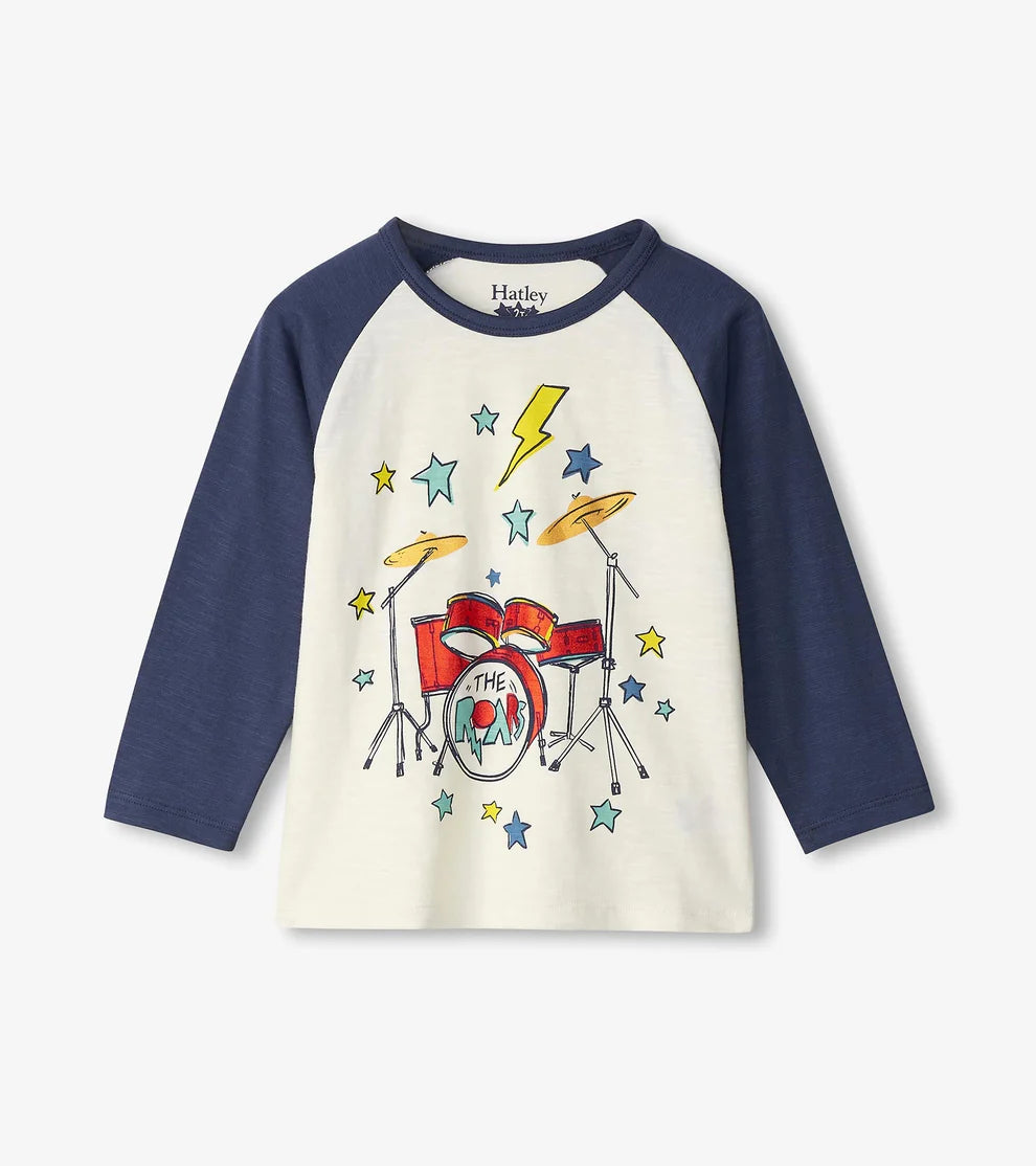 BOYS DRUM KIT RAGLAN L/S TEE