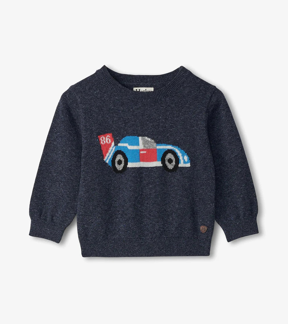 BOYS RACE CAR CREW NECK SWEATER