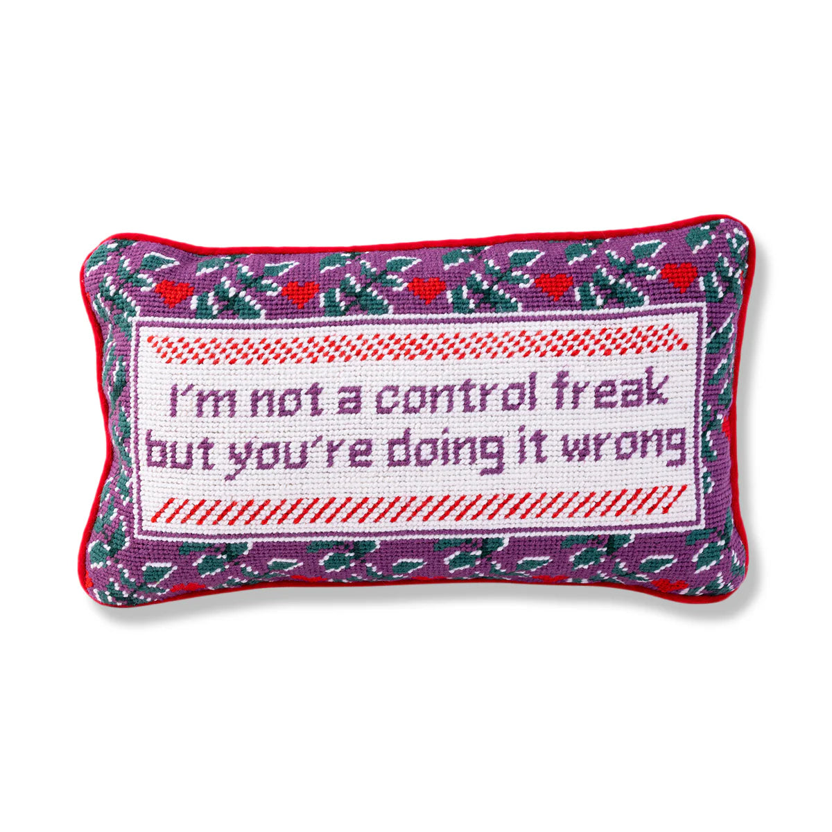 CONTROL FREAK NEEDLEPOINT PILLOW