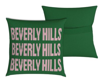 GREEN BEVERLY HILLS KNIT PILLOW