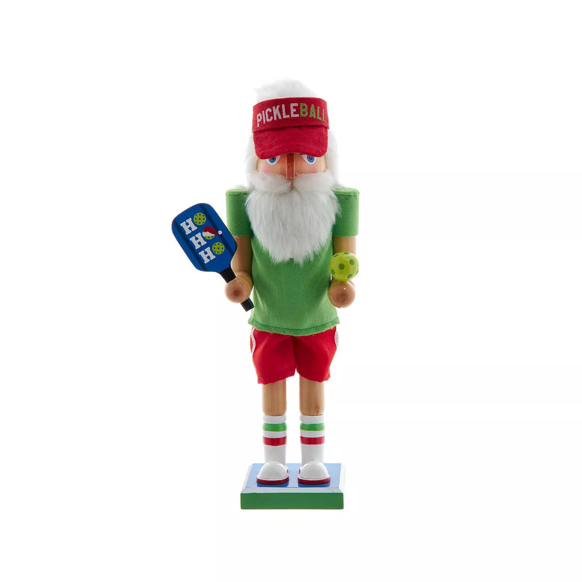 WOODEN PICKLEBALL NUTCRACKER ORNAMENT