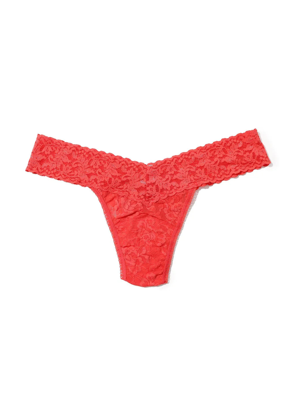 HIBISCUS BLOOM PINK SIGNATURE LACE LOW RISE THONG