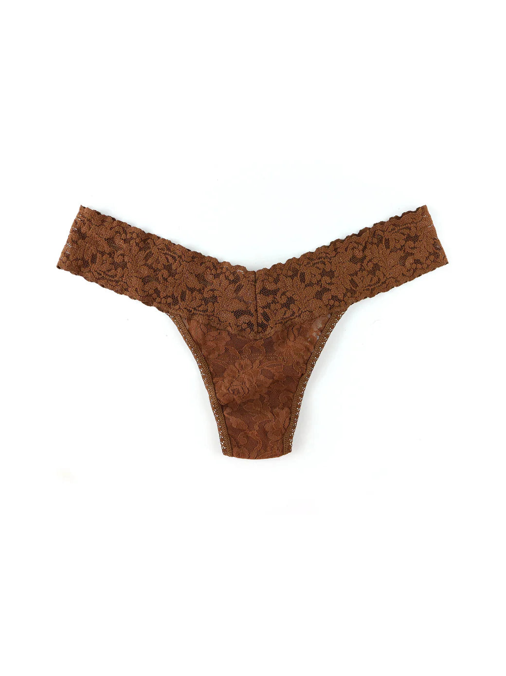 MACCHIATO BROWN SIGNATURE LACE LOW RISE THONG