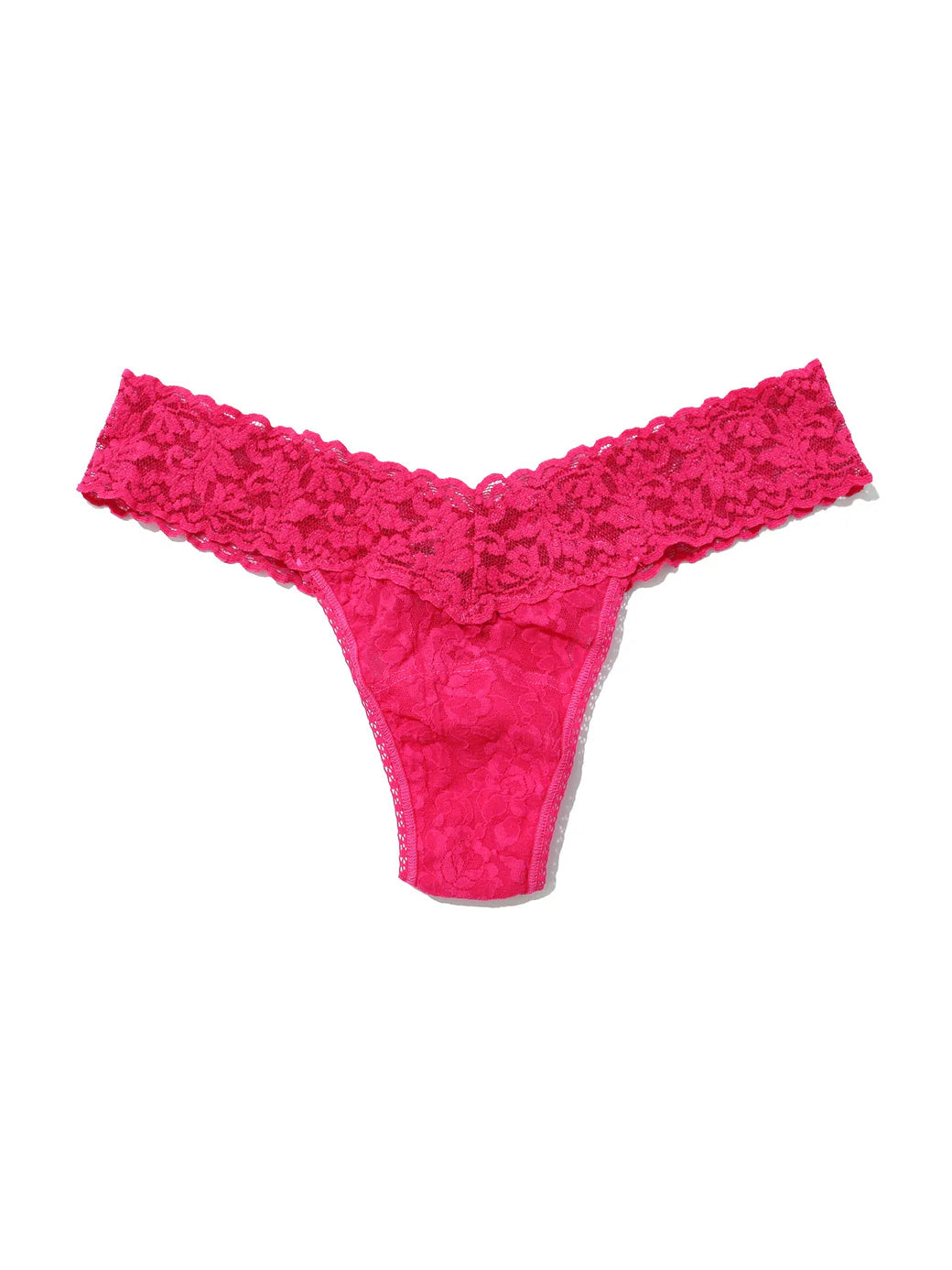 SWEET TART PINK SIGNATURE LACE LOW RISE THONG