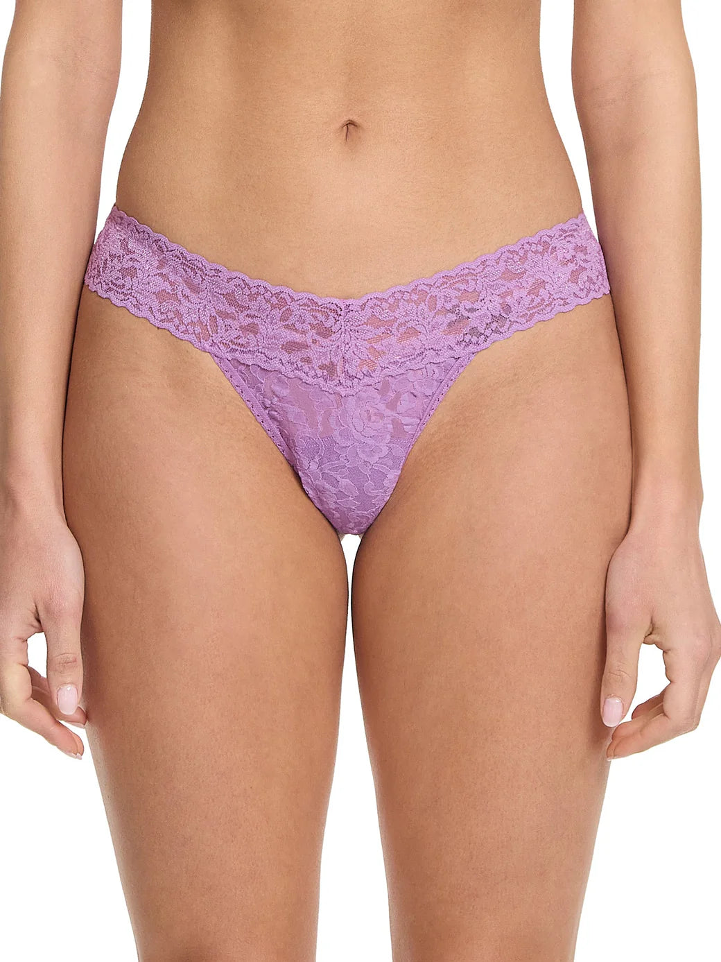 VENUS PURPLE SIGNATURE LACE LOW RISE THONG