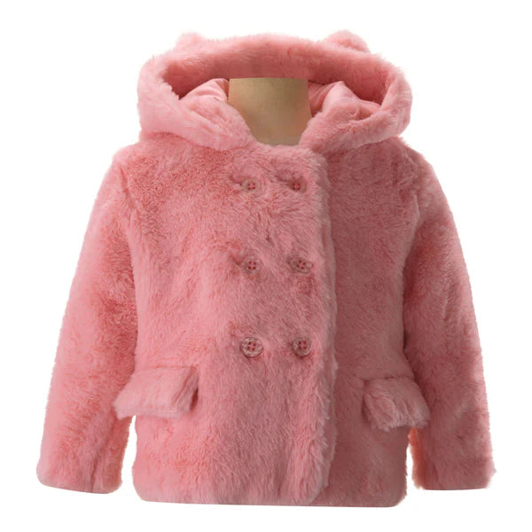 GIRLS PINK TEDDY COAT