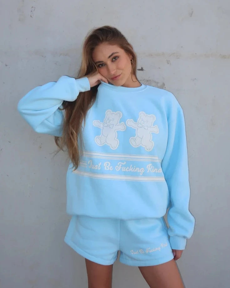 JUST BE FUCKING KIND BABY BLUE CREWNECK