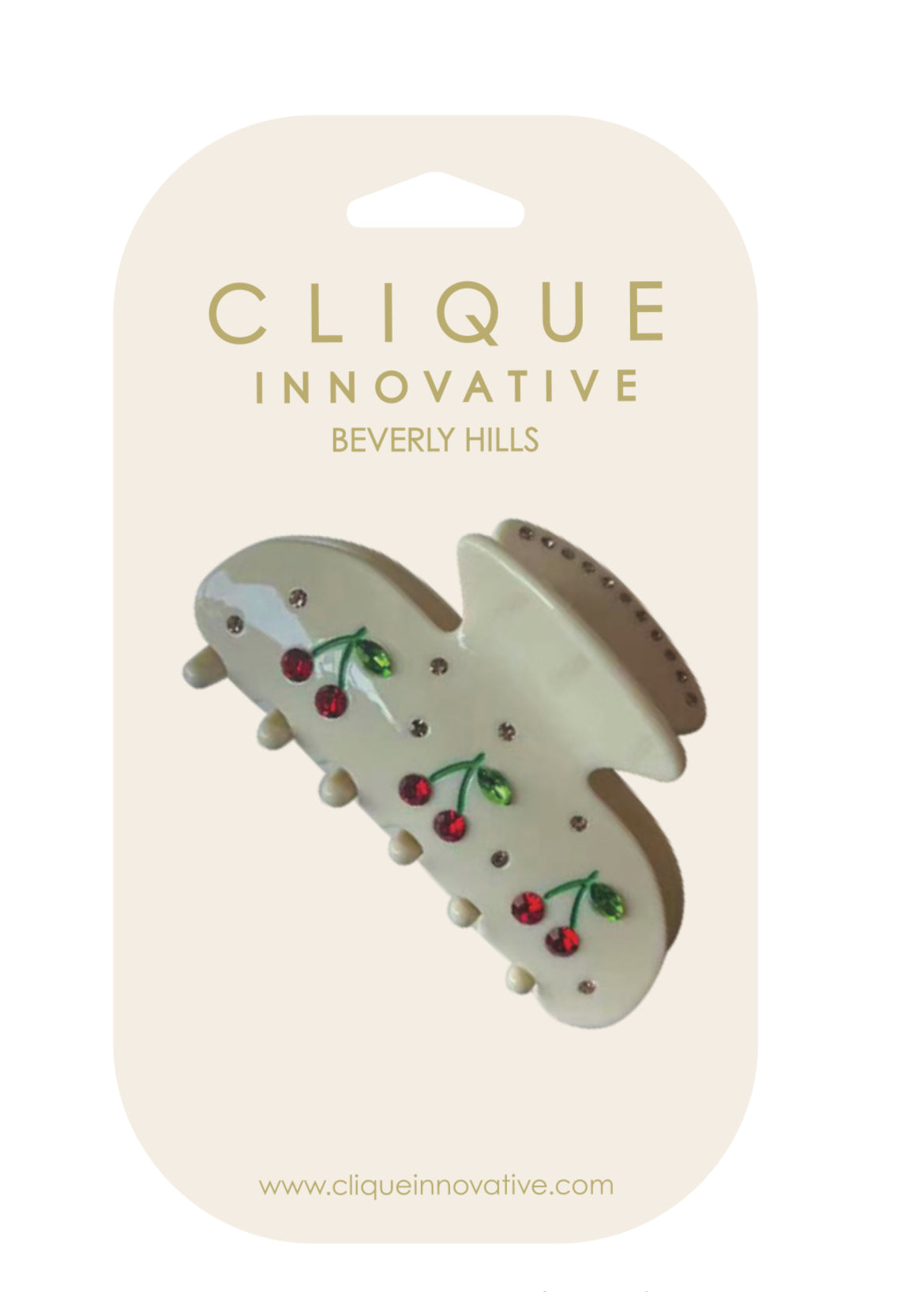 BEIGE CHERRY HAIR CLIP