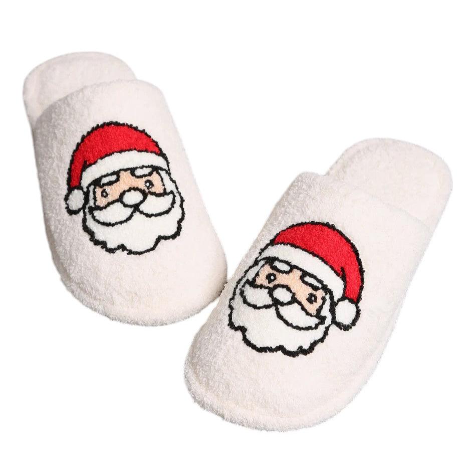 SANTA EMBROIDERED SLIPPERS