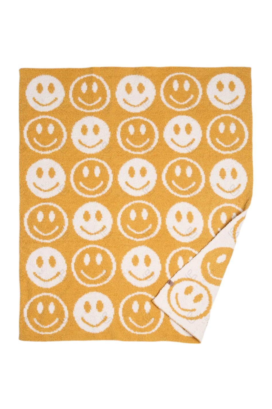 KIDS YELLOW HAPPY FACE SMALL THROW BLANKET