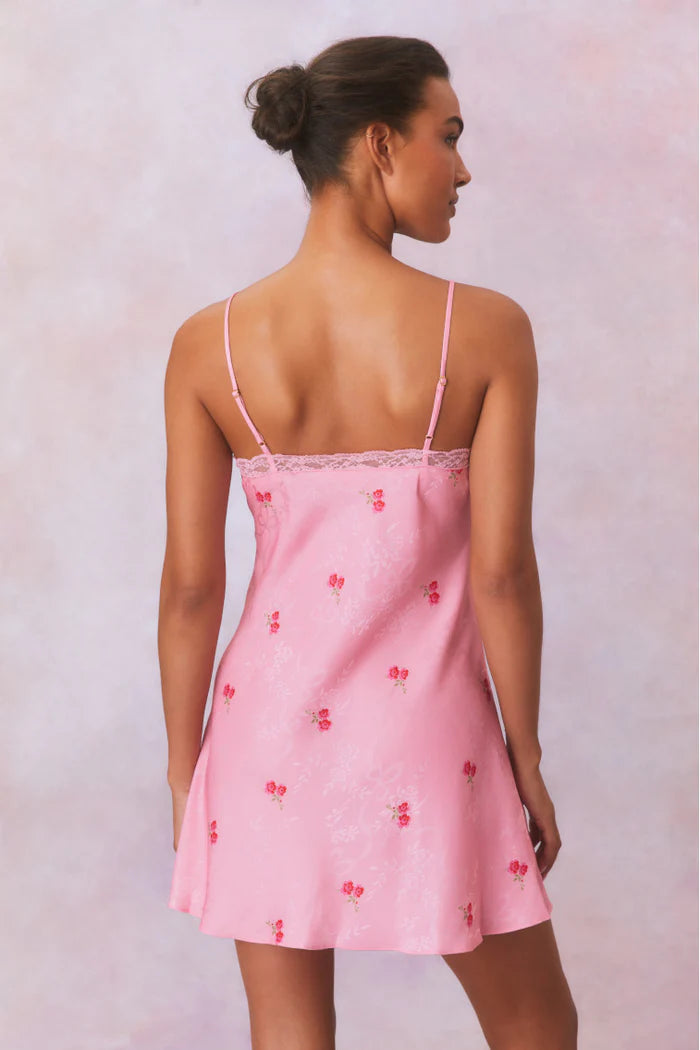 LARINDA PINK CHERRY SLIP DRESS