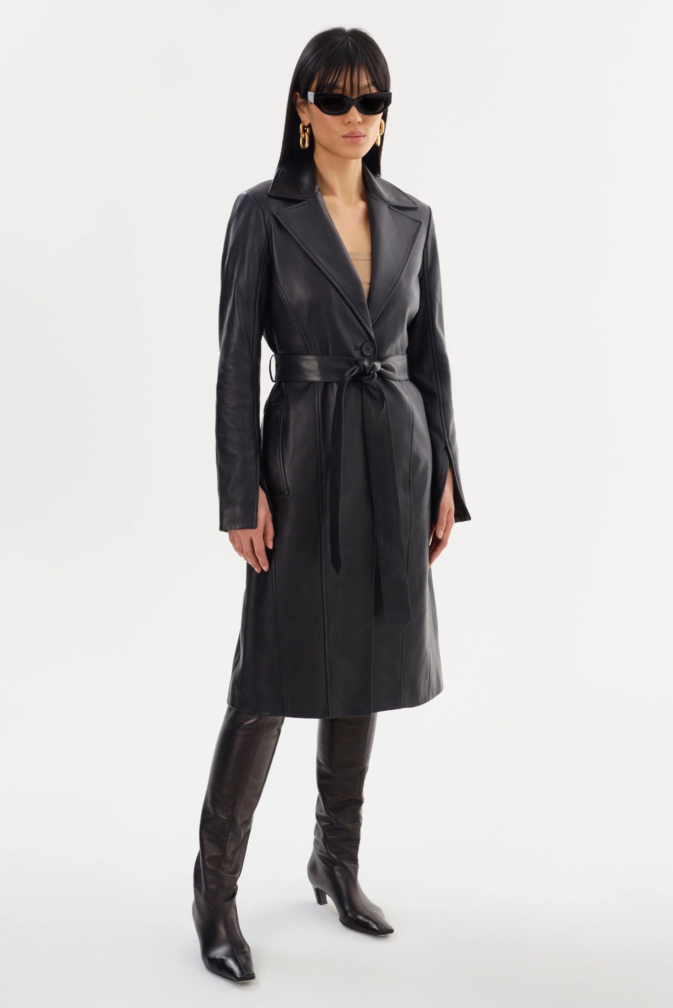 MIRANDA LEATHER TRENCH COAT