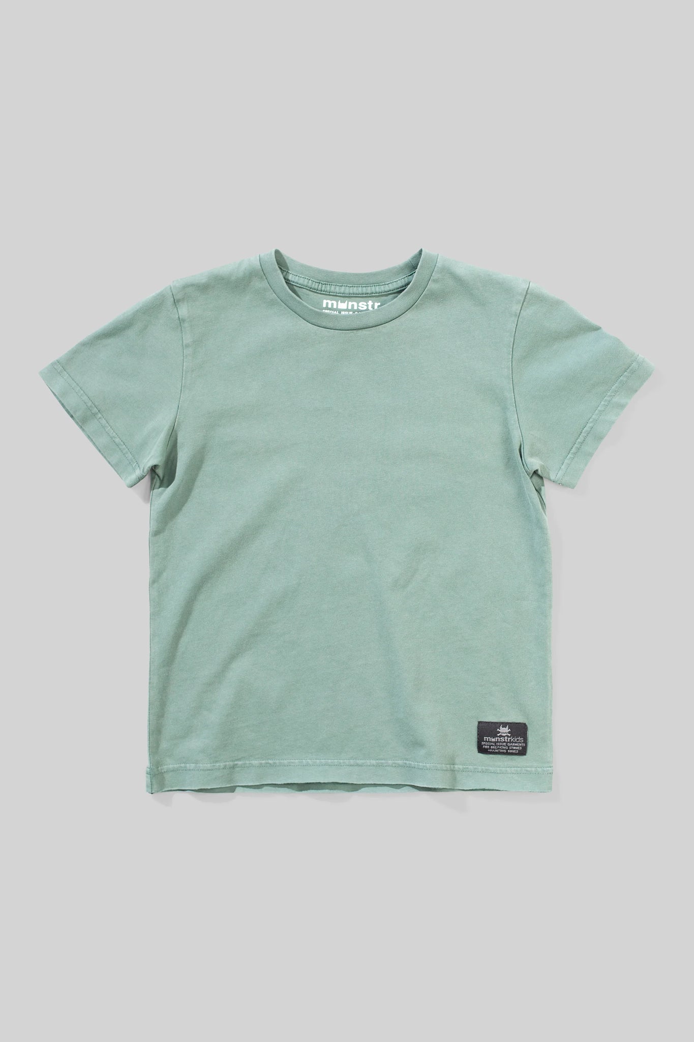 MNSTR PLAIN SS TEE - WASHED NEW GREEN