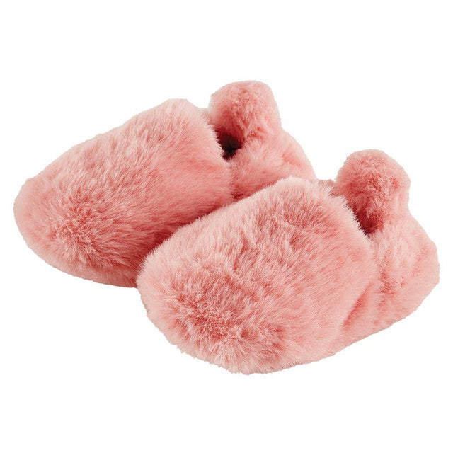 PINK PLUSH BABY SLIPPERS