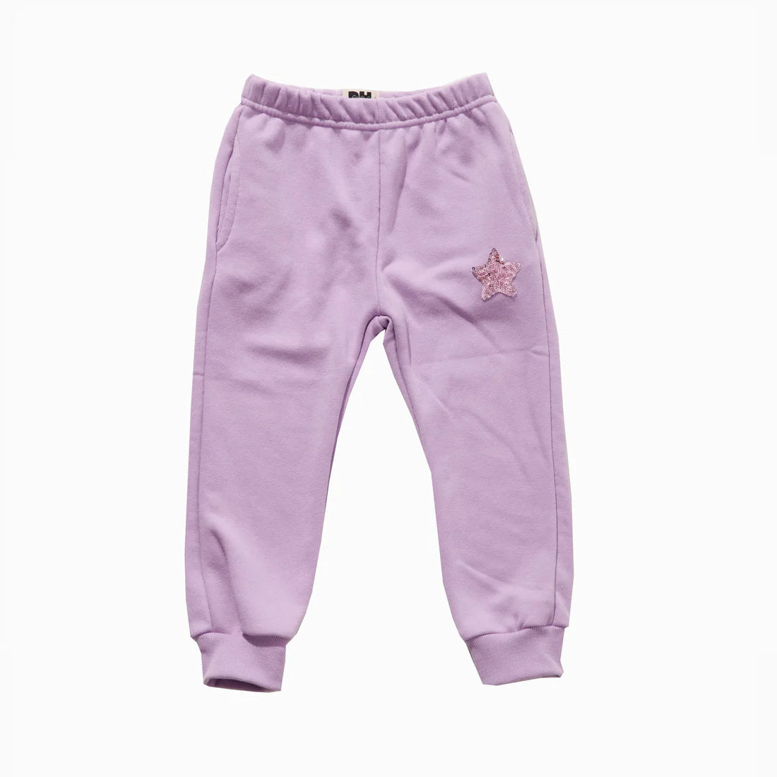 GIRLS PURPLE SEQUIN STAR SWEATPANTS