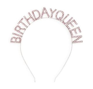 PINK BIRTHDAY QUEEN RHINESTONE HEADBAND