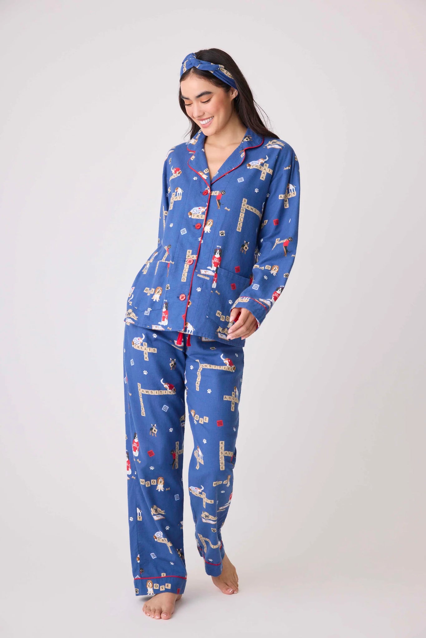 LOVE LEO RESCUE DARK DENIM PJ SET