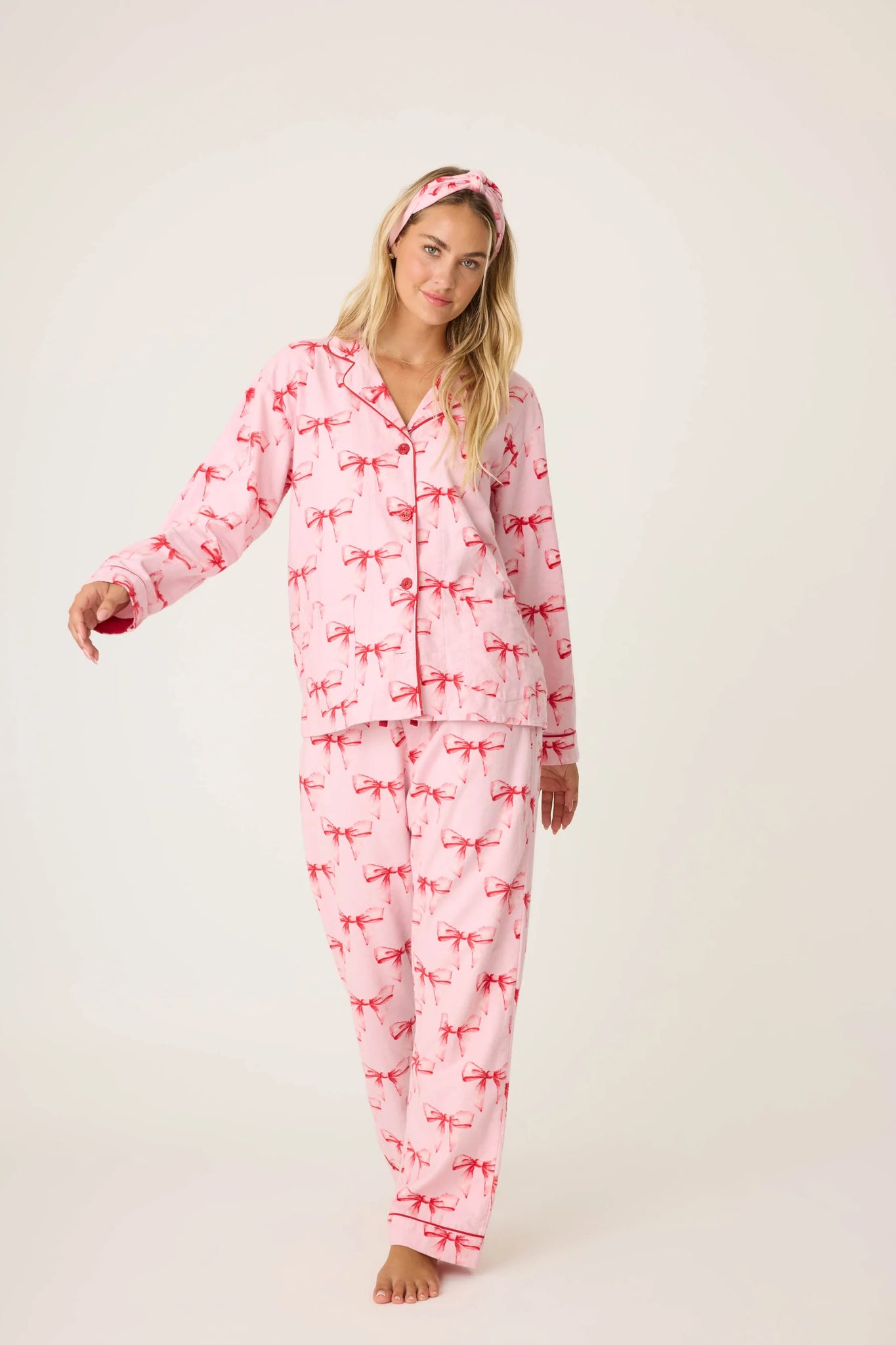 PINK BOWS PJ SET