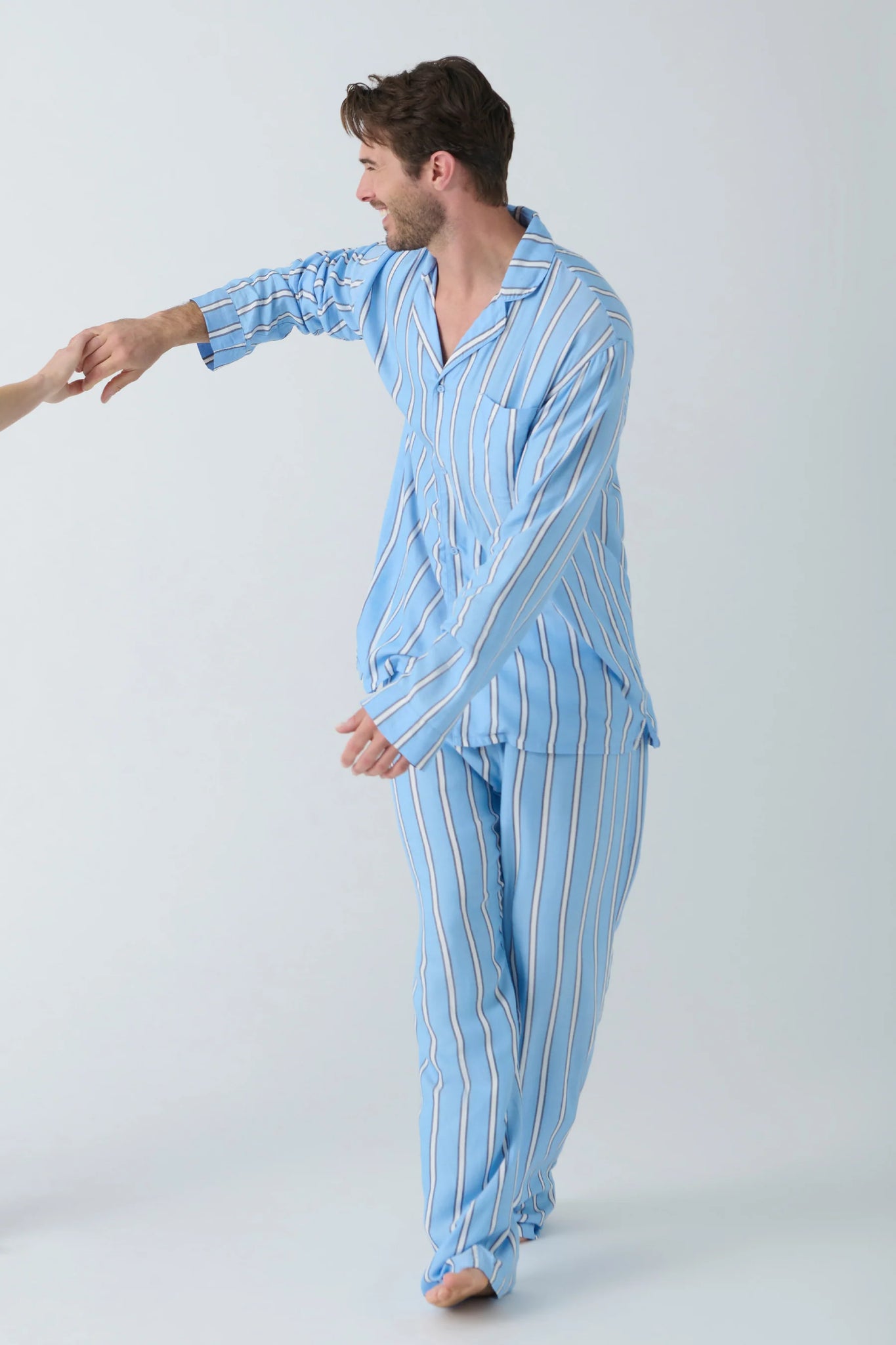 MENS BLUE STRIPE HYPE PJ SET