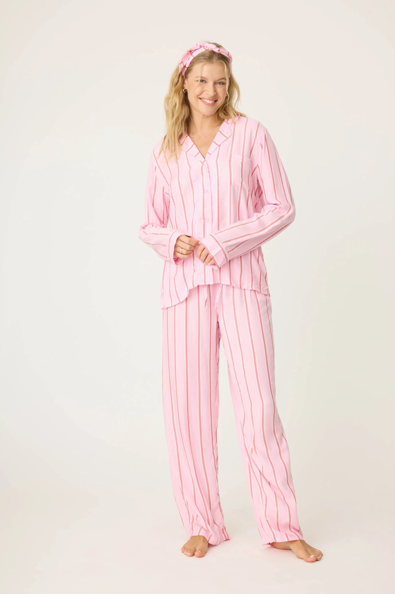 PINK STRIPE HYPE PJ SET