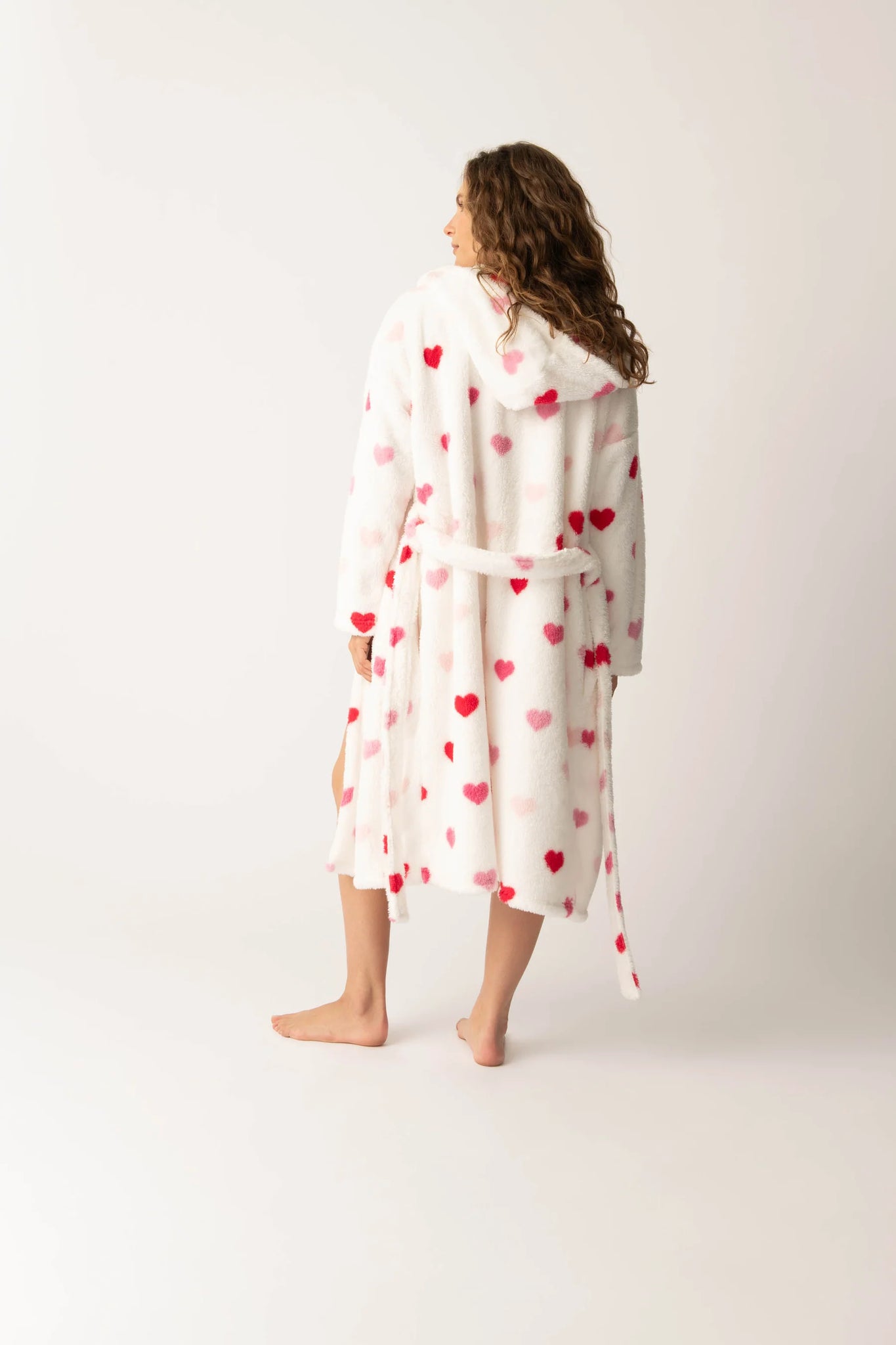 WOMENS HEARTS PLUSH ROBE