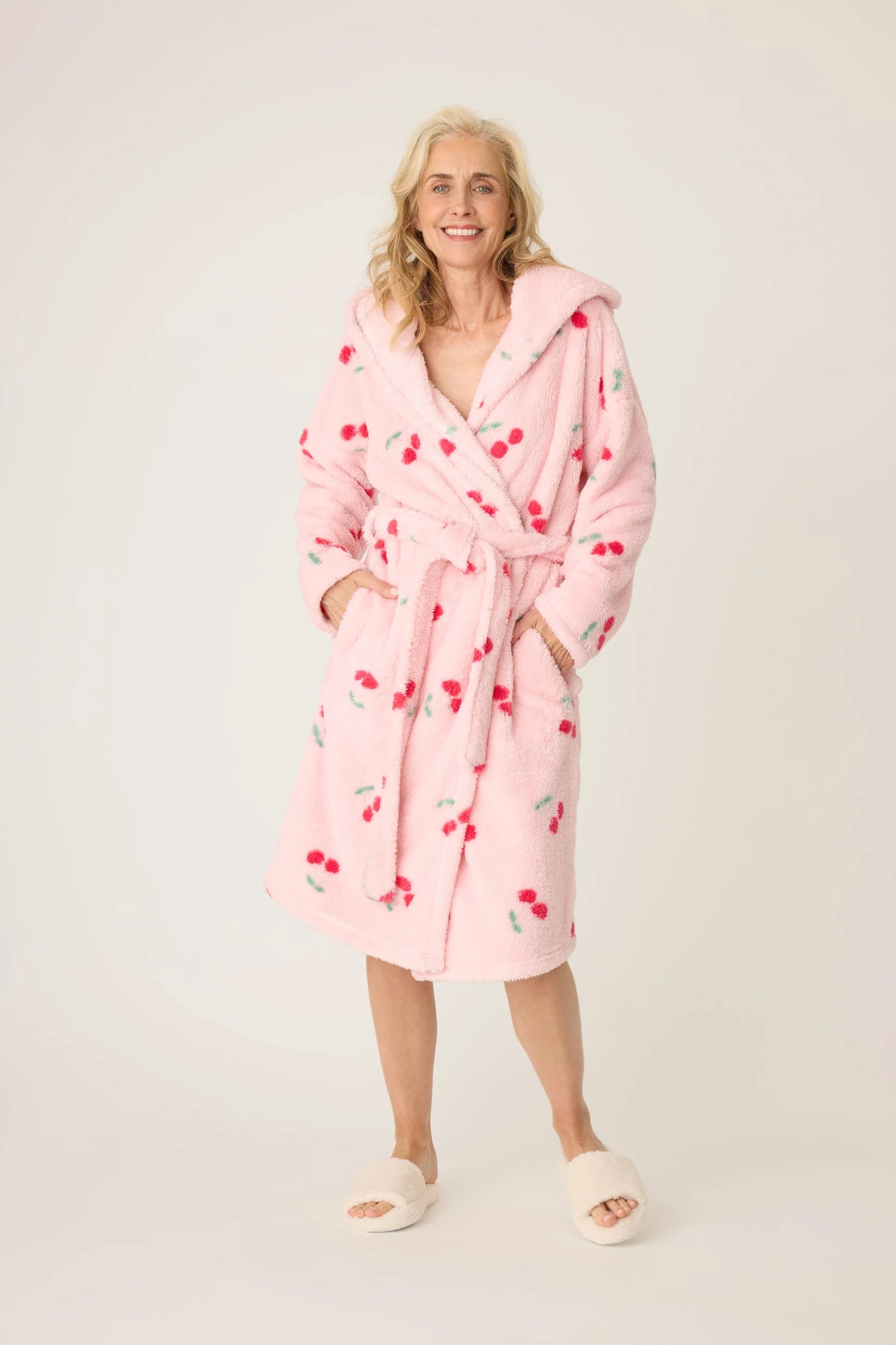 WOMENS PINK CHERRY ROBE