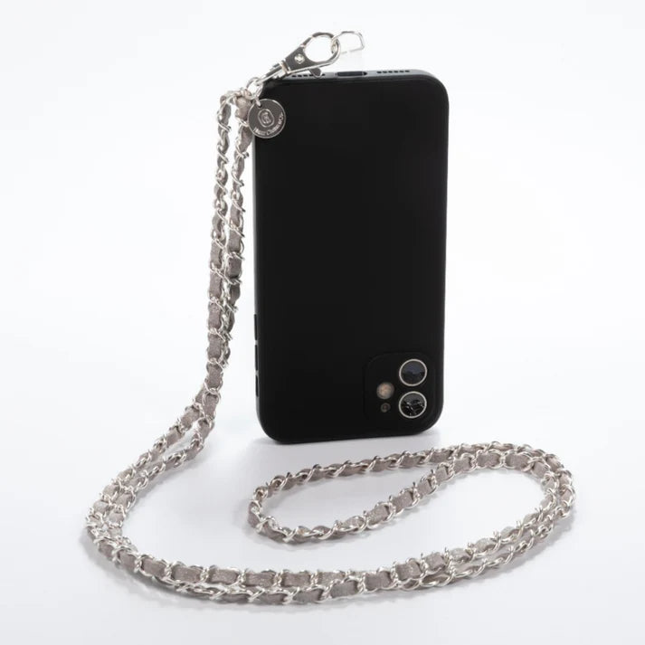 SILVER / SILVER CROSSBODY PHONE CHAIN